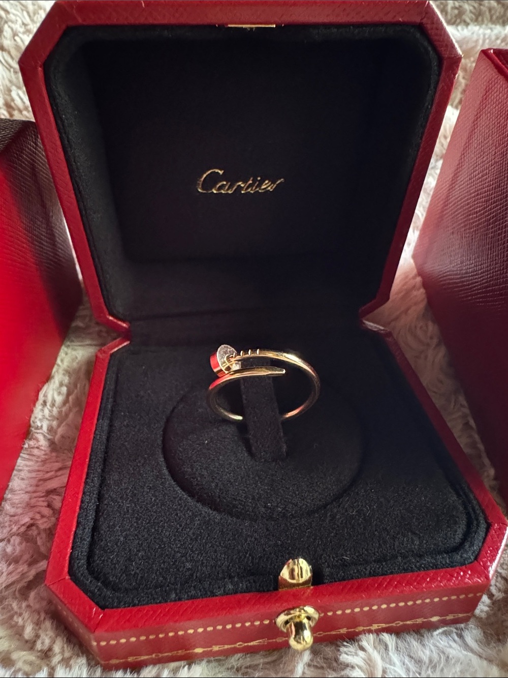 Cartier 18k Rose Gold Juste un clou Ring with Twist Detail - Picture 13 of 16